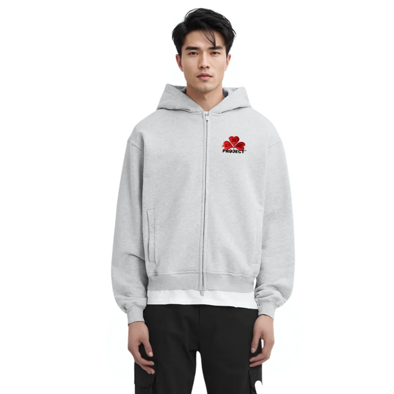 Grey zip-up
